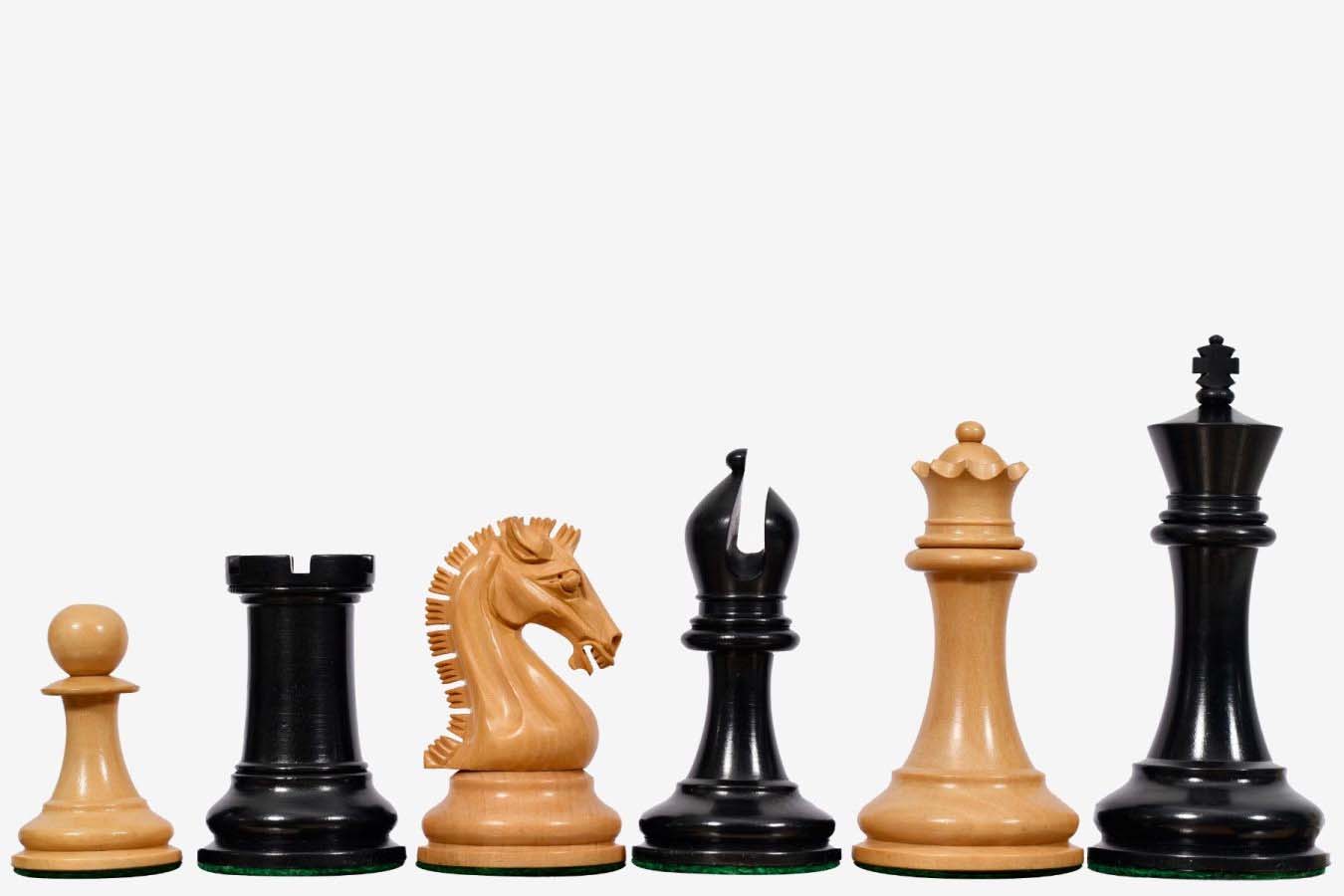 Sensor Compatible Chess Pieces – Sinquefield Cup 2017 Reproduced Original Chess Pieces in Genuine Ebonies Wood & Boxwood – 3.75″ King