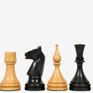 Sensor Compatible Chess Pieces - Reproduced 1961 Soviet Championship Baku Chess Pieces in Ebonized / Boxwood - 4.05 King