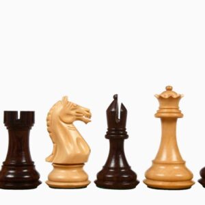 Sensor Compatible Chess Pieces - Fierce Knight Staunton Series Chess Pieces in Rosewood & Boxwood - 4.1" King