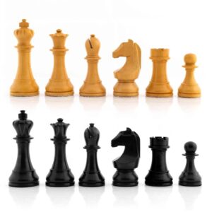 Sensor Compatible Chess Pieces - 3.75" Fide World Championship Reproduced Chess Pieces Only in Ebonized Boxwood
