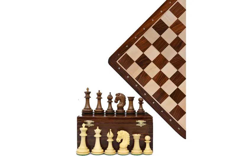 Excalibur Series Staunton Chess Set- 2 Extra Queens | Premium Handcrafted Wooden Chess Set With 21″ Chess Board | Weighted Chess Set