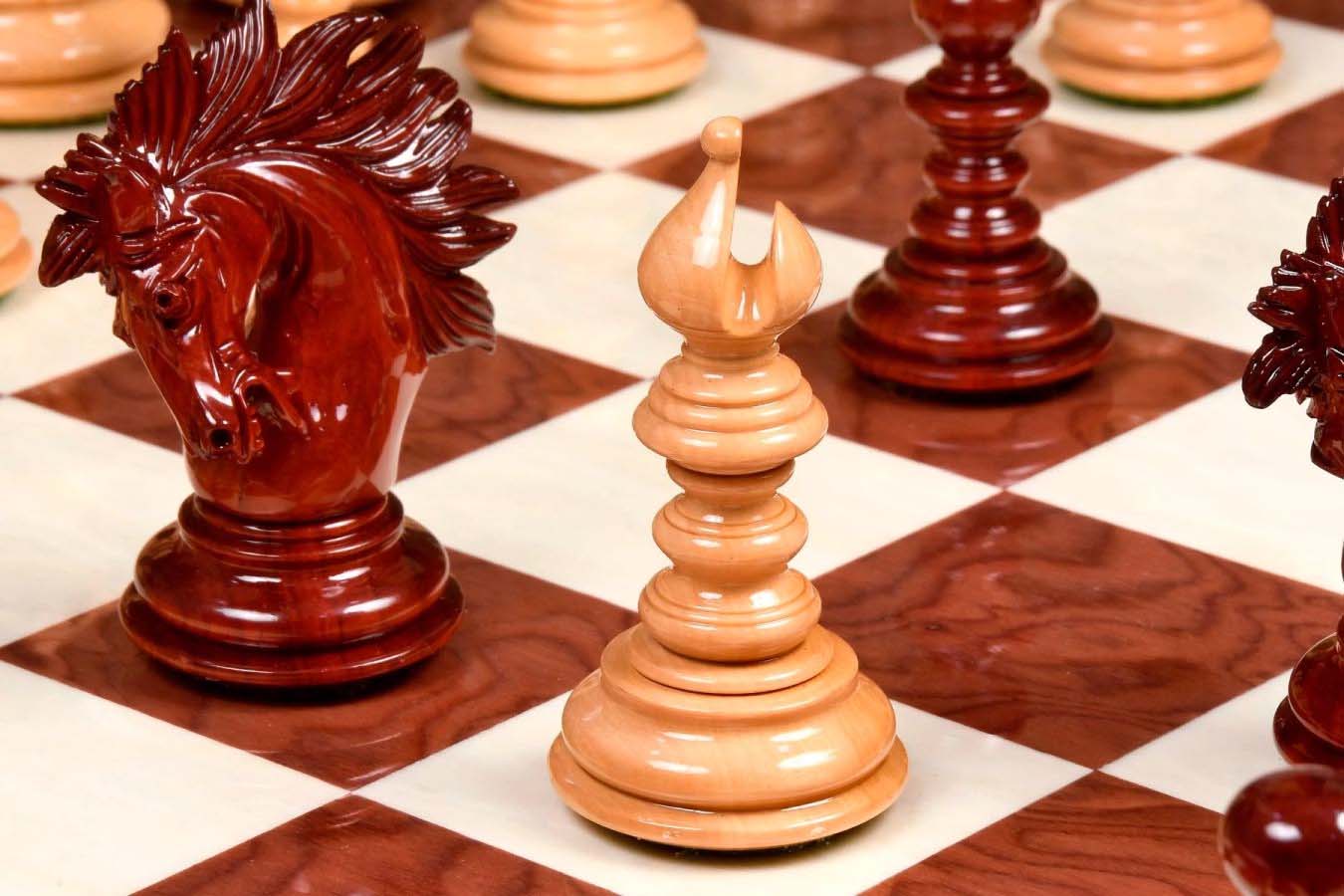 Sensor Compatible Chess Pieces - Reproduced 1961 Soviet Championship Baku Chess Pieces in Ebonized / Boxwood - 4.05 King - Image 5