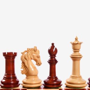 Sensor Compatible Chess Pieces - French Warrior Luxury Wooden Chess Pieces in Bud Rosewood & Boxwood - 4.4" King